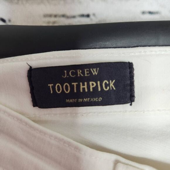 J. Crew Cotton Blend Ankle Toothpick Skinny Denim Jeans White Size 24 - Picture 9 of 11